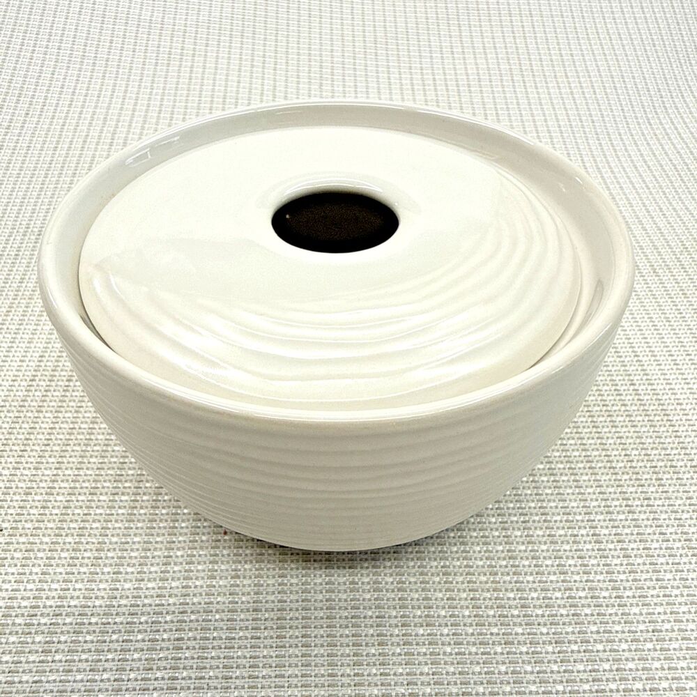 MCM Vtg. Pfaltzgraff Stoneware Sand & Seas Sail Sugar Bowl, Lid - Discontinued